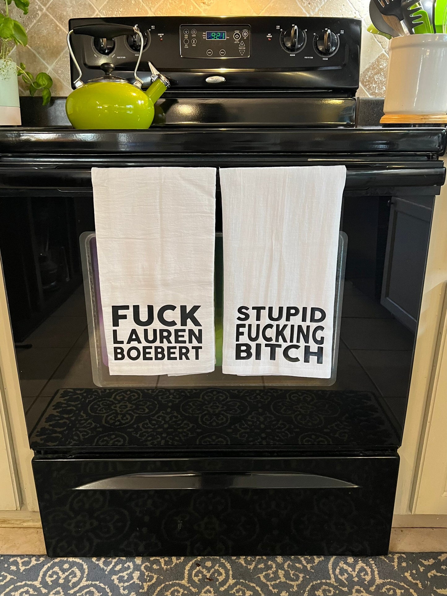 Lauren Boebert Stupid Fucking Bitch Tea Towel Set
