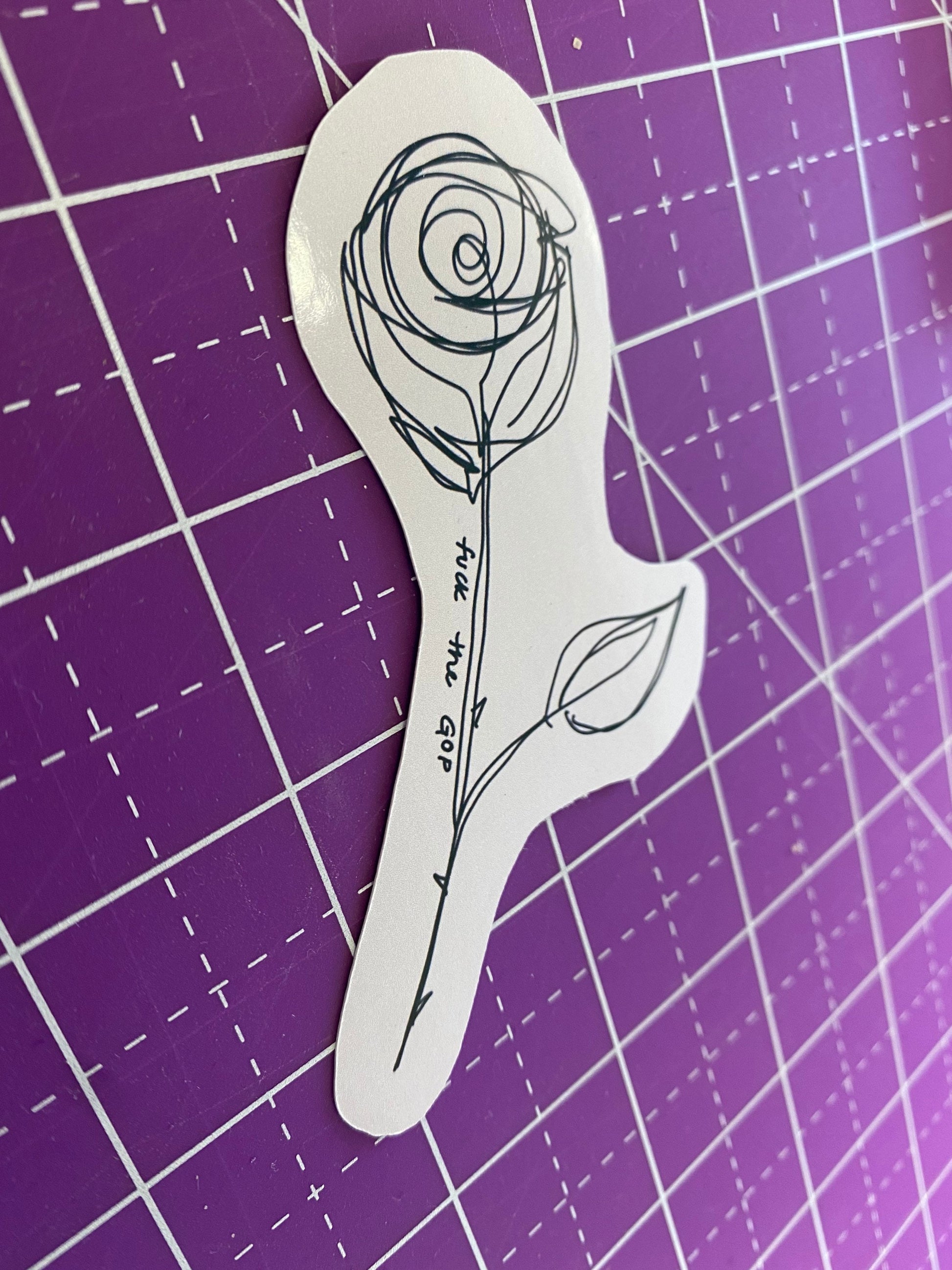 Fuck the GOP Rose Sticker