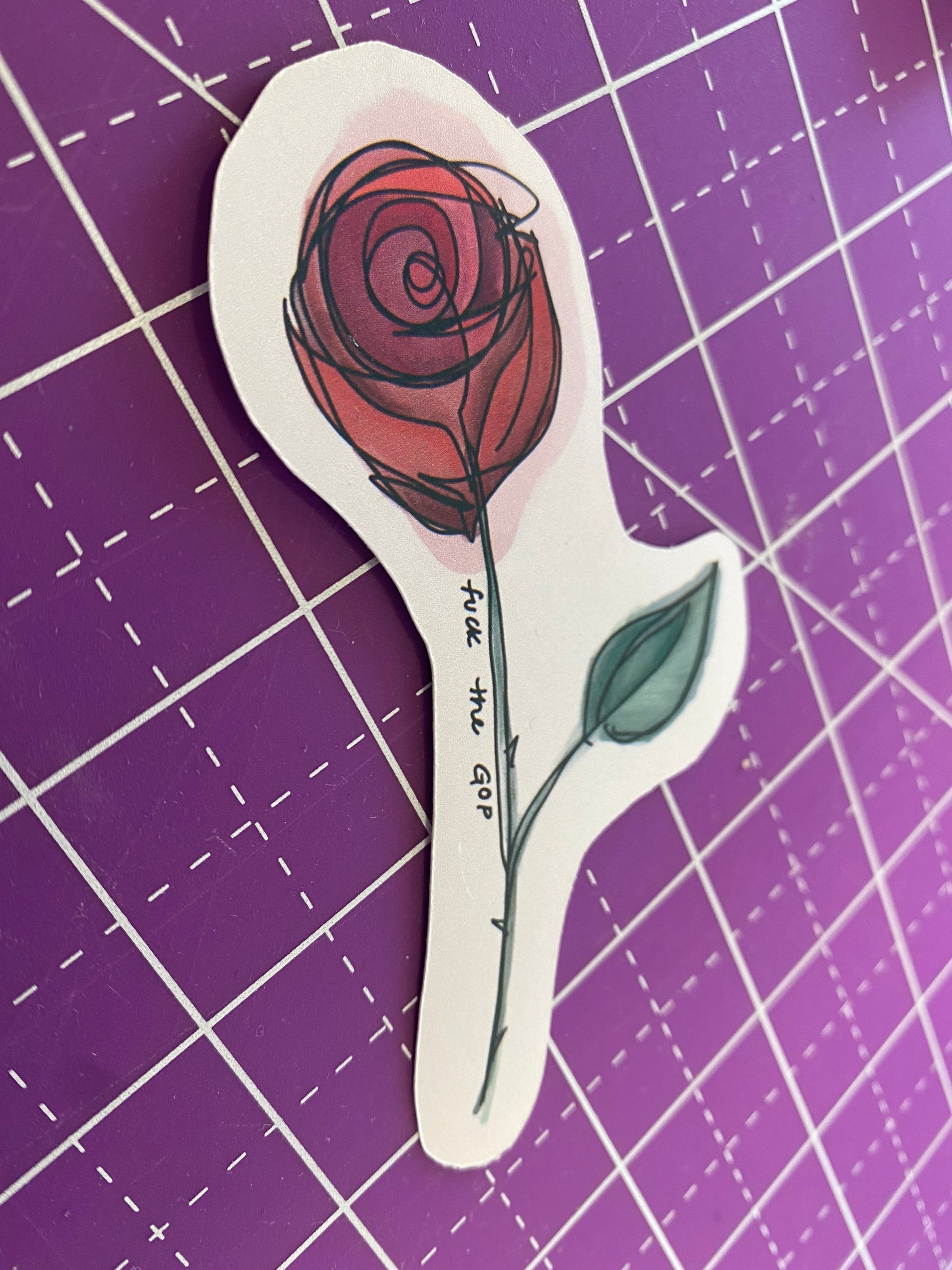 Fuck the GOP Rose Sticker