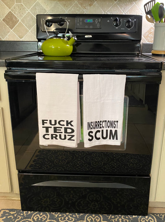 Insurrectionist Scum Series Tea Towel Set - Trump, Ted Cruz, Josh Hawley, Ron Johnson, Roger Marshall, Tuberville, Marjorie, Gaetz and more