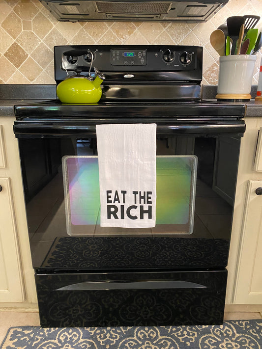 Eat the Rich Tax the Rich Tea Towel