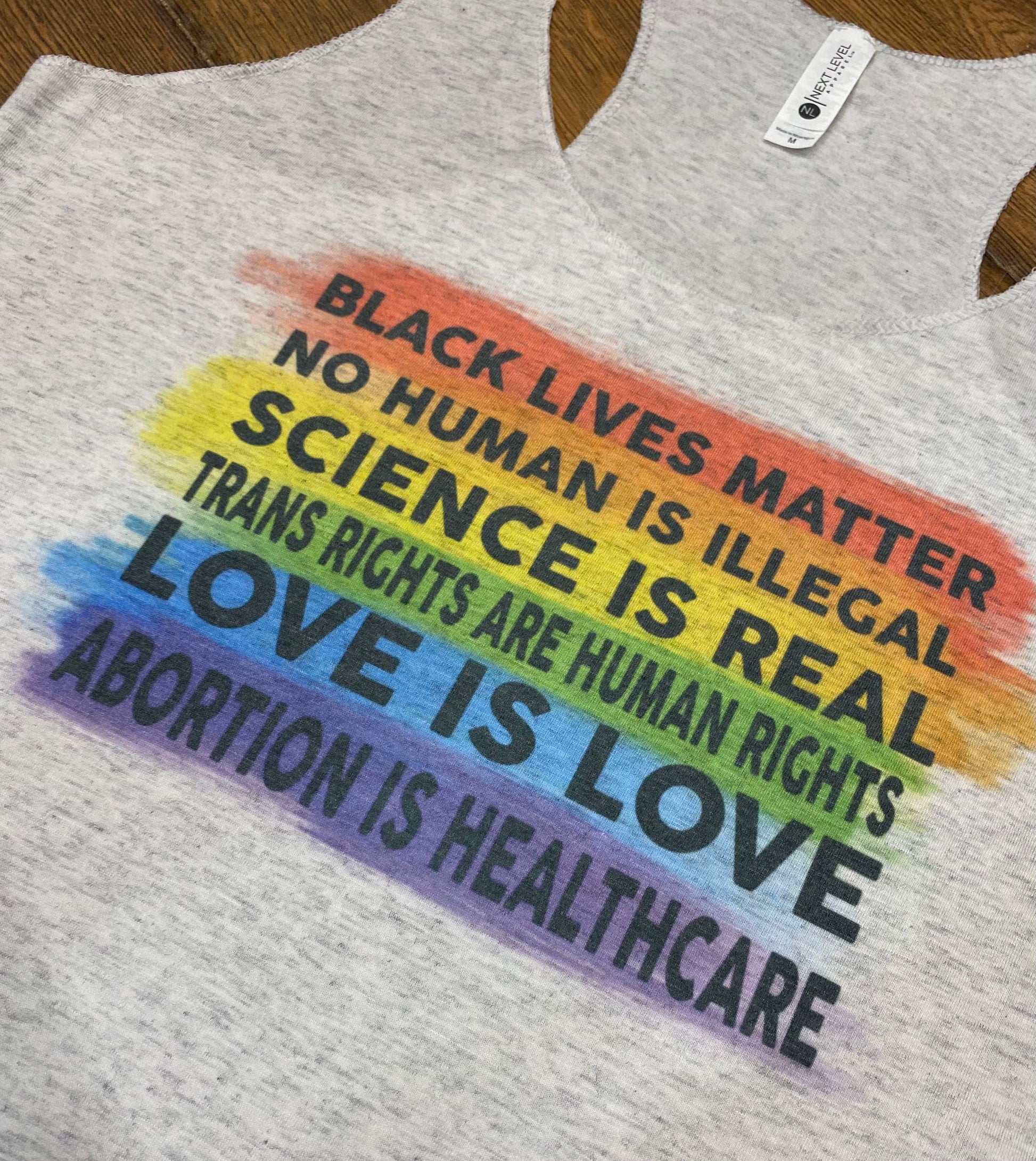 Pride Love is Love Progressive Pride Fitted TANK TOP