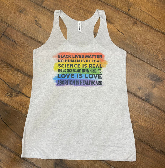 Pride Love is Love Progressive Pride Fitted TANK TOP