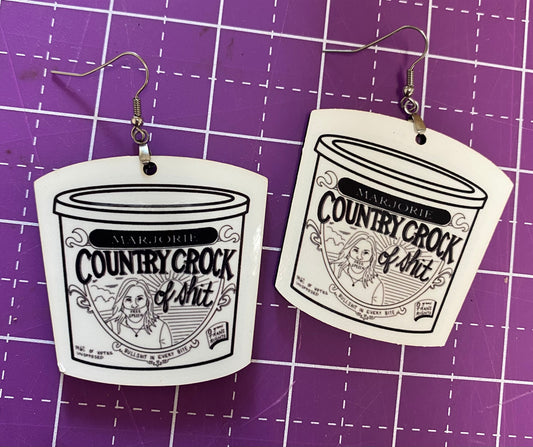 Country Crock of Sh!t Marjorie MTG Earrings