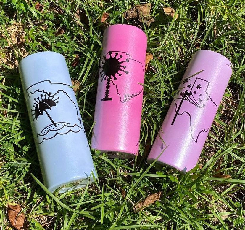 State Series Color Changing Tumbler - White with UV react and Glow in the Dark