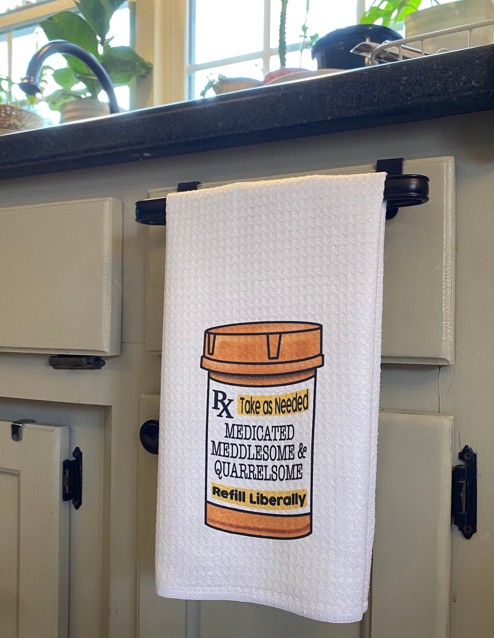 Medicated Meddlesome and Quarrelsome Full Color Tea Towel