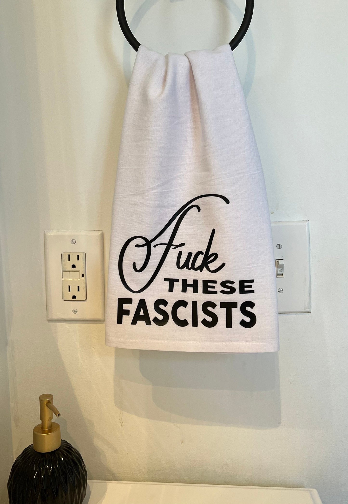 Fuck These Fascists Tea Towel