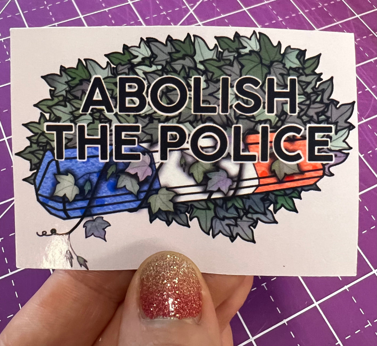 Abolish the Police English Ivy Sticker