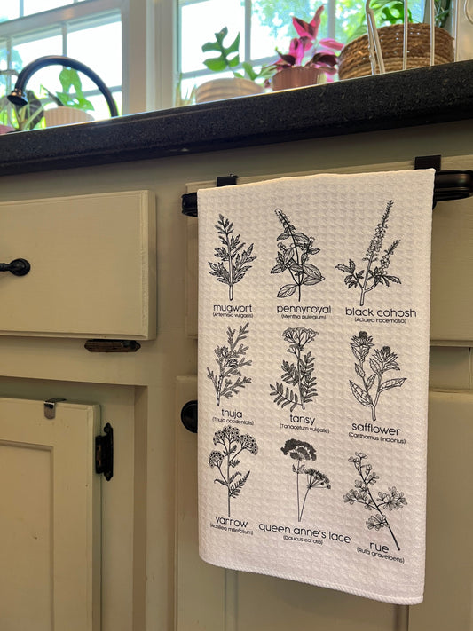 Herbs for Reproductive Health Waffle Weave Tea Towel