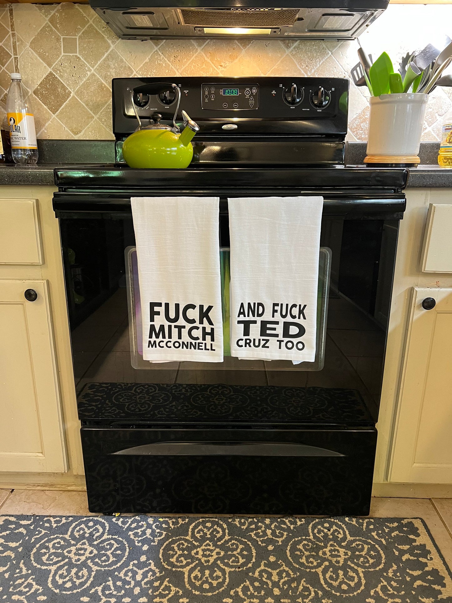 Fuck Mitch McConnell and Ted Cruz Too Tea Towel Set