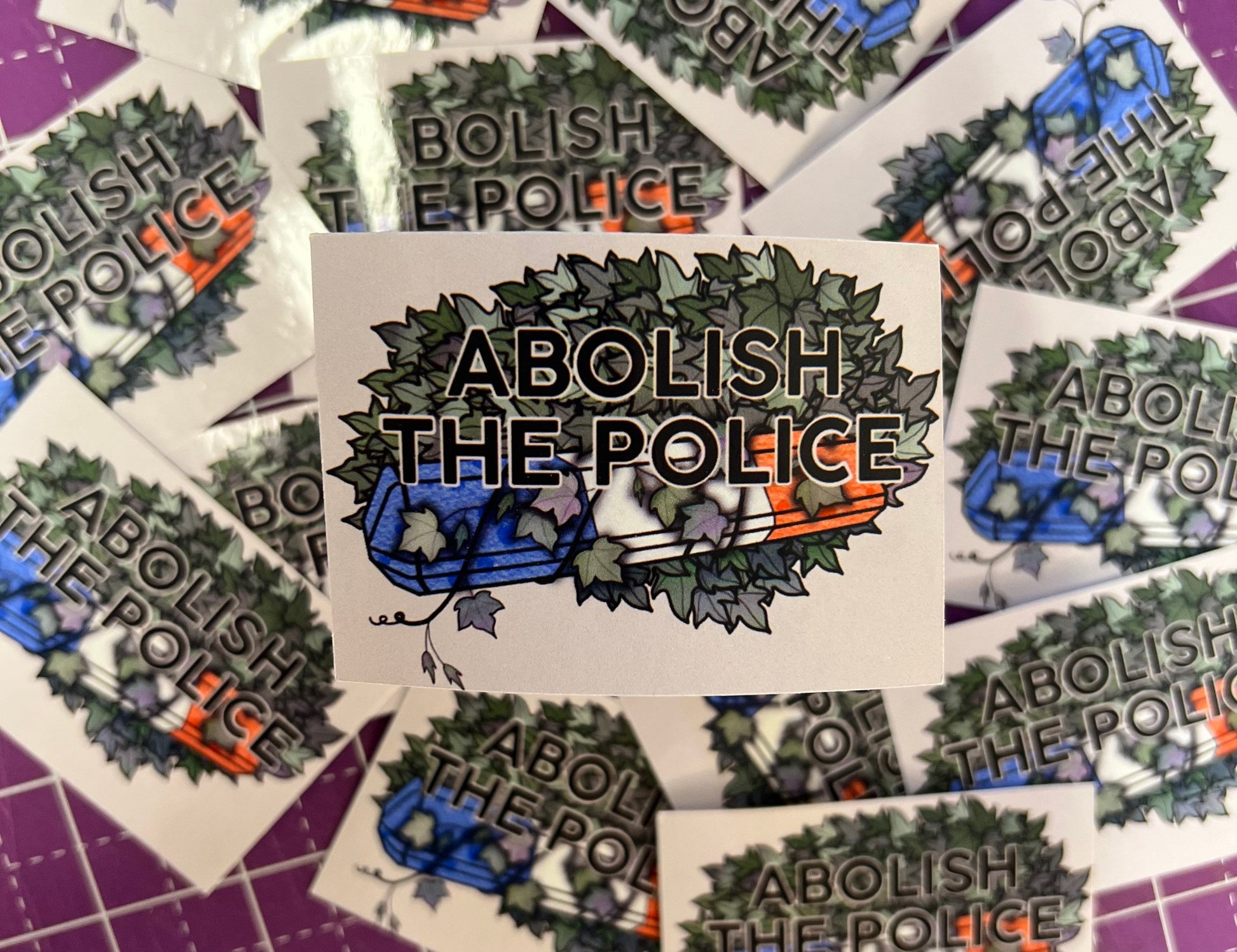 Abolish the Police English Ivy Sticker