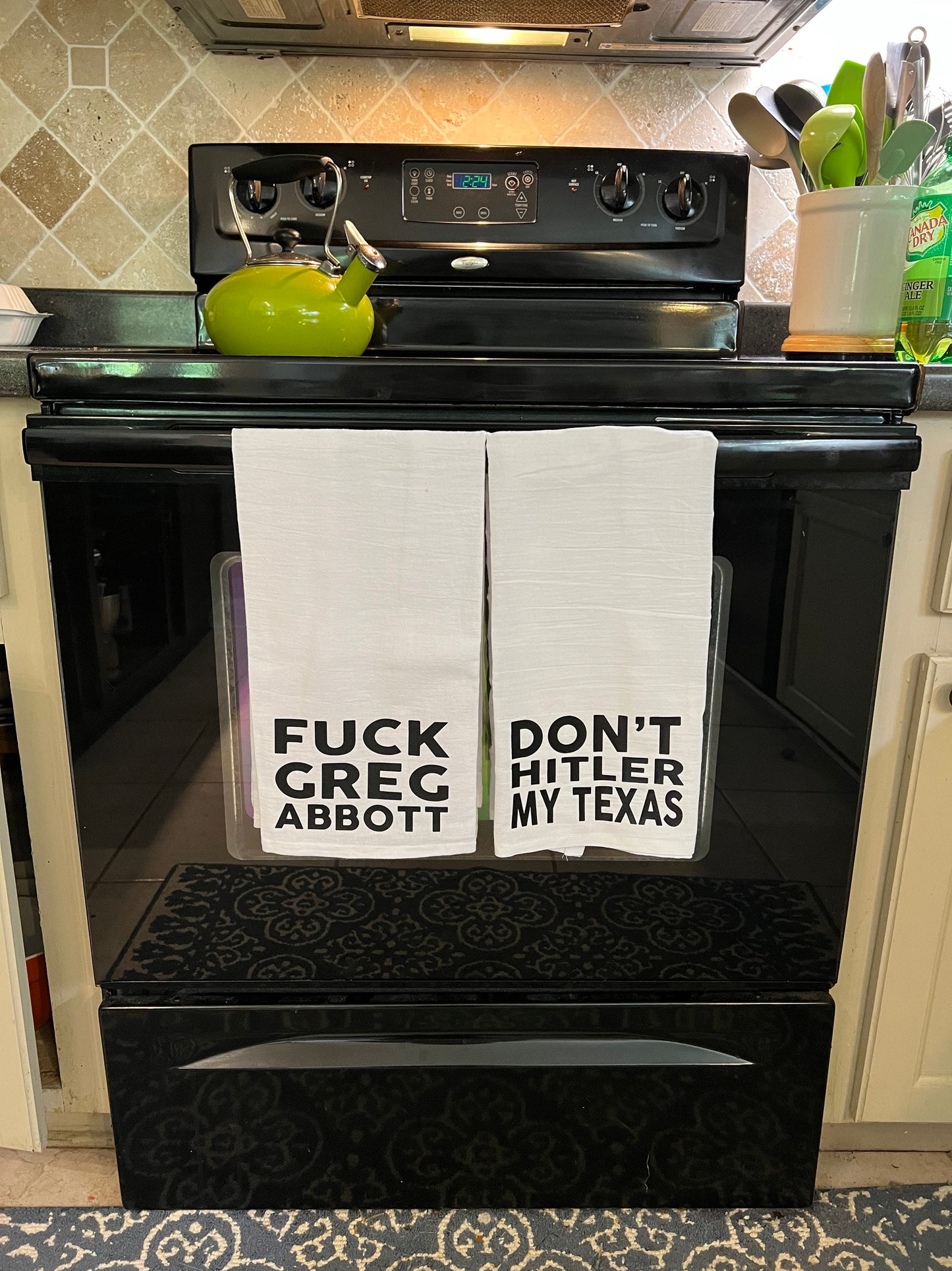 Don’t H!tler my Texas Fuck Greg Abbott Tea Towel Set - also available in DeSantis and Florida