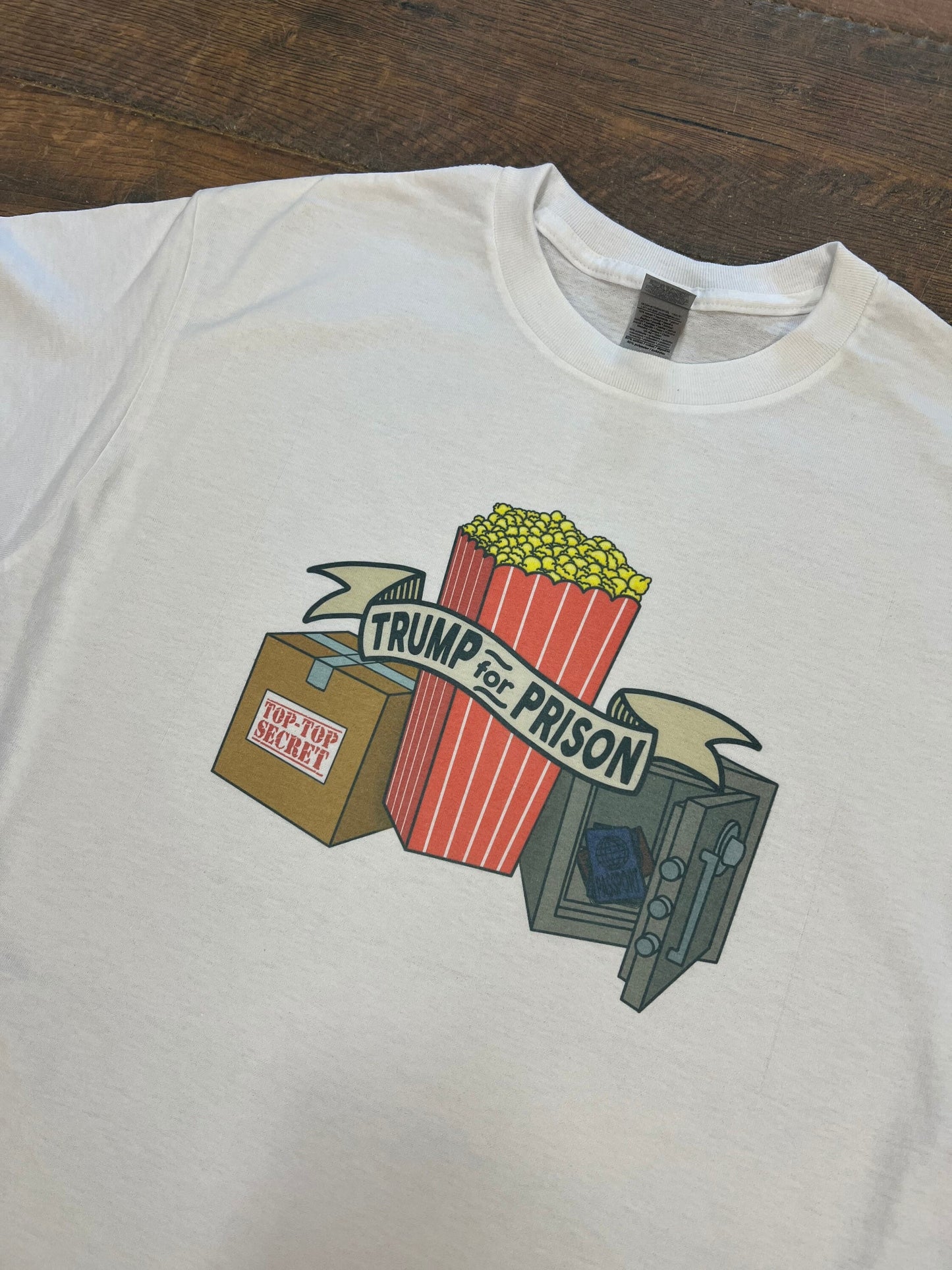 Popcorn T Shirt - trump for prison - but her emails - and more options!