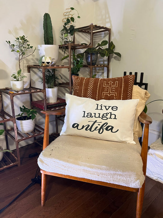 Live Laugh Antifa Throw Pillow Cover 12 x 20