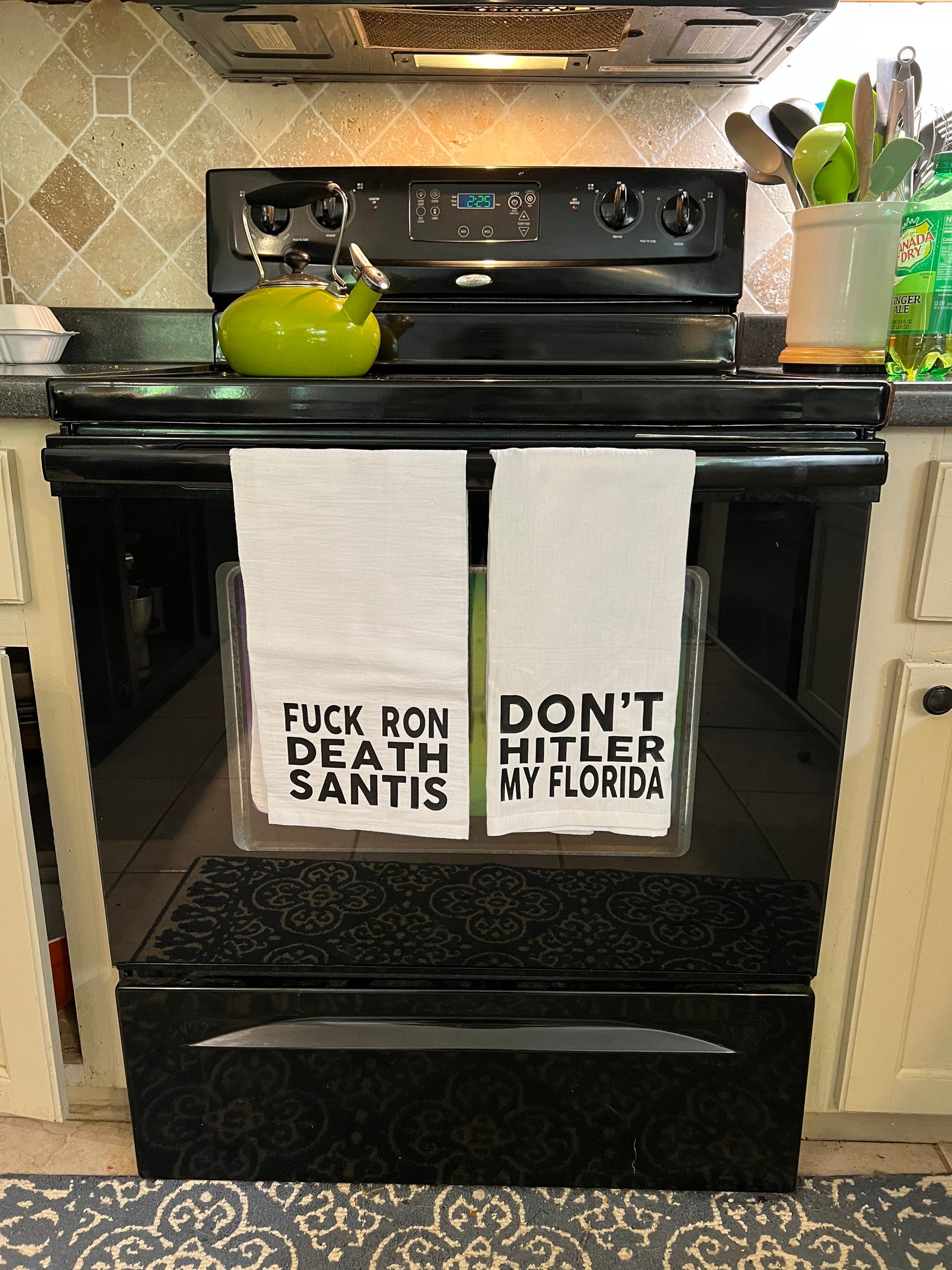 Don’t H!tler my Texas Fuck Greg Abbott Tea Towel Set - also available in DeSantis and Florida