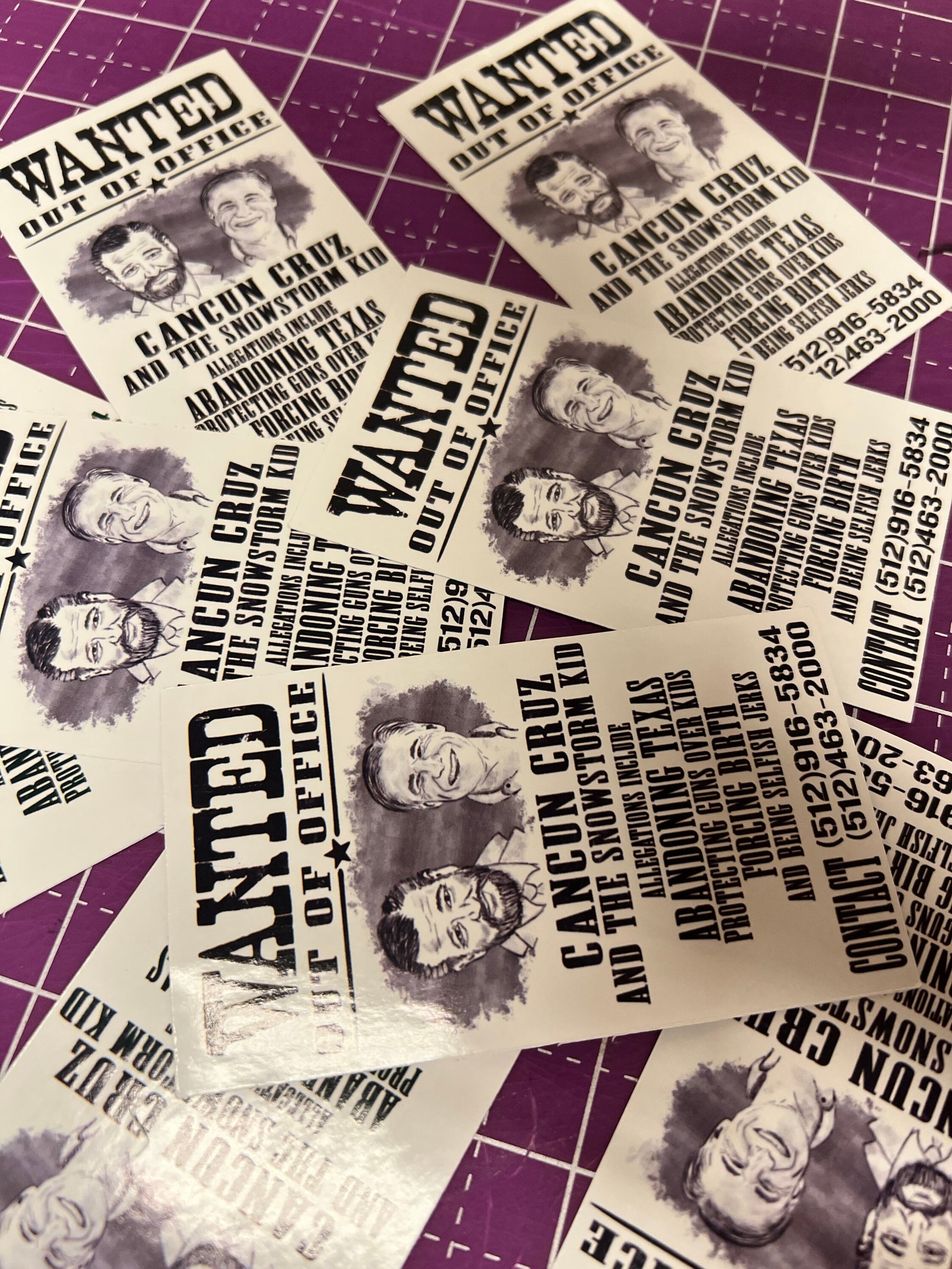 Most Wanted: Out of Office Cancun Cruz and the Snowstorm Kid Ted Cruz Greg Abbott Sticker