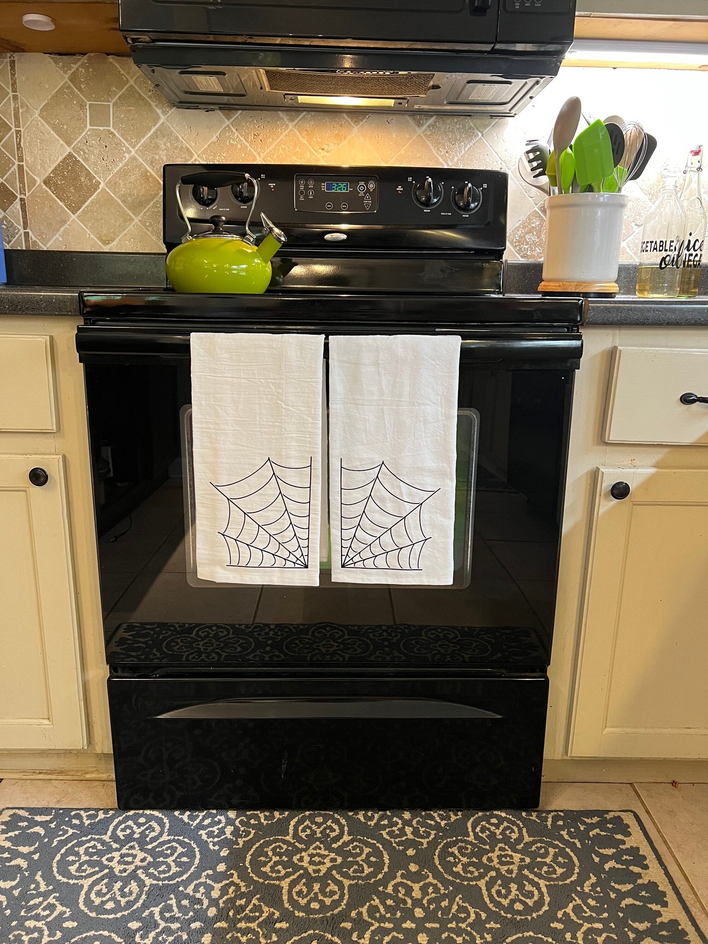 Spider Web Halloween Spiderweb Tea Towel Set