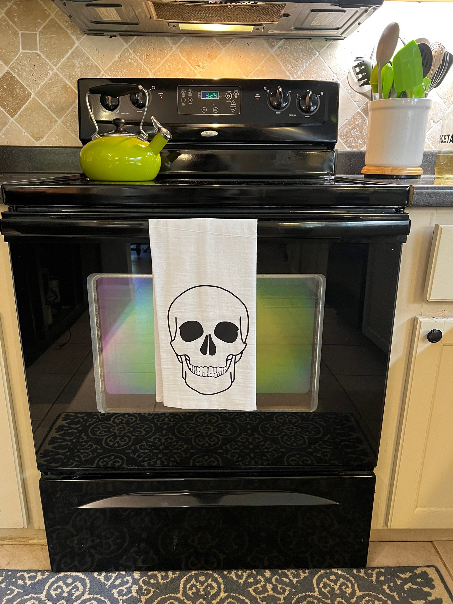 SINGLE Halloween Tea Towel - Spiderweb, Skull, or Bats