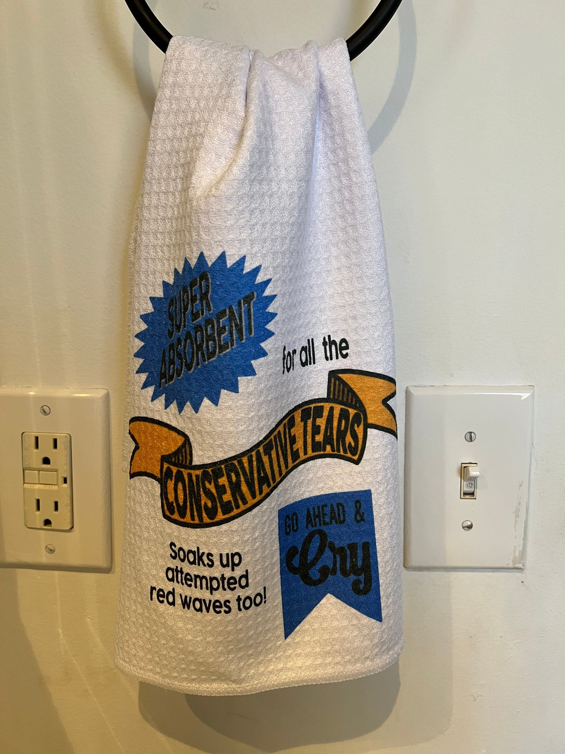 Conservative Tears Waffle Weave Tea Towel