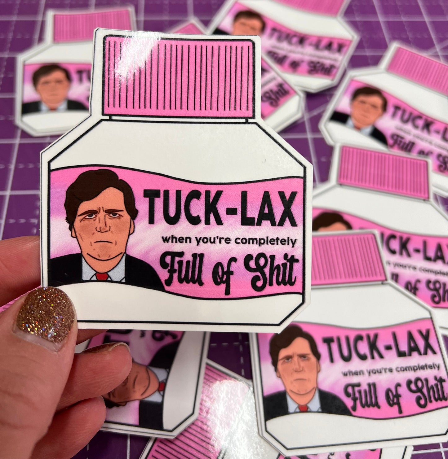 Tuck-Lax Tucker Carlson is Full of Shit Sticker