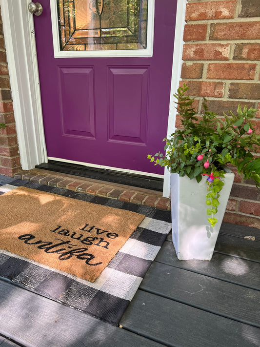 PREORDER - live laugh antifa door mat - please READ description