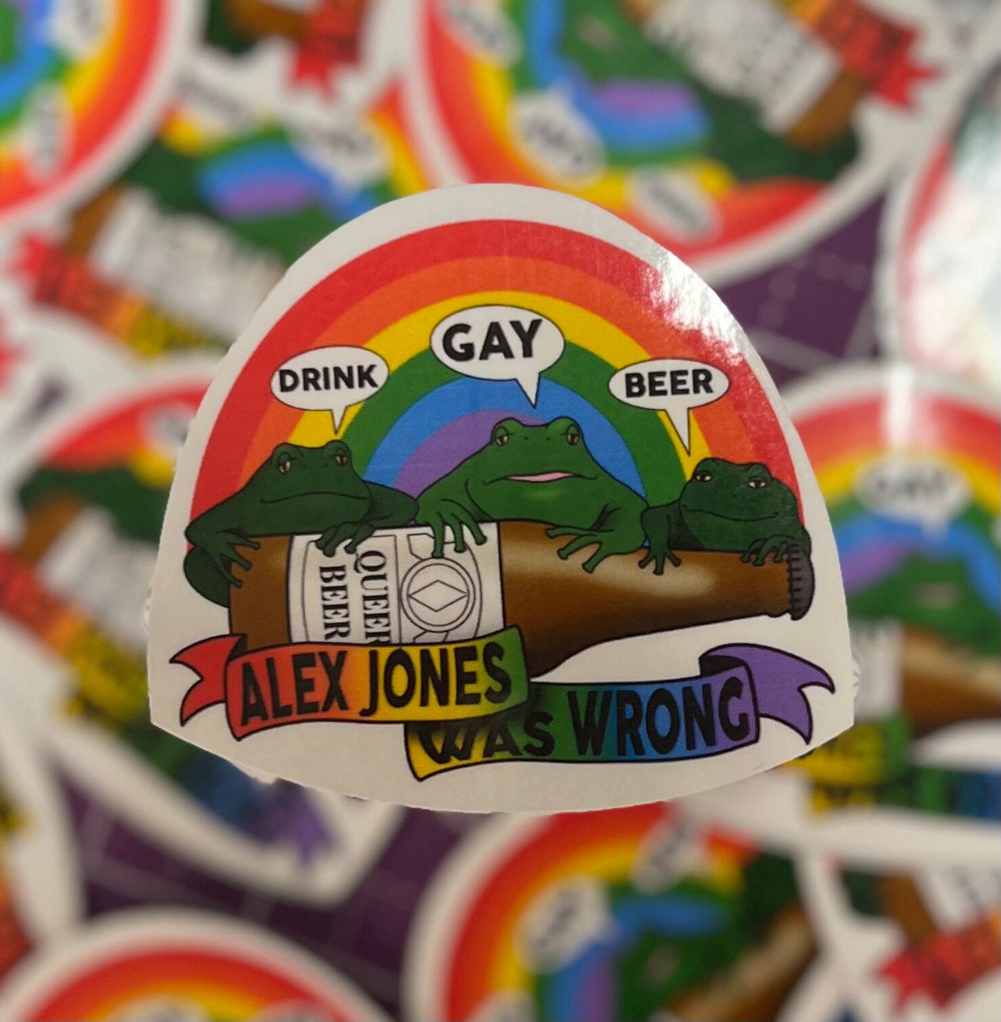 Gay Budweiser Frogs - Alex Jones was Wrong Sticker
