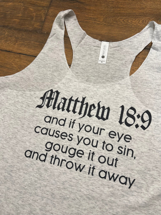 Matthew 18:9 Fitted TANK TOP