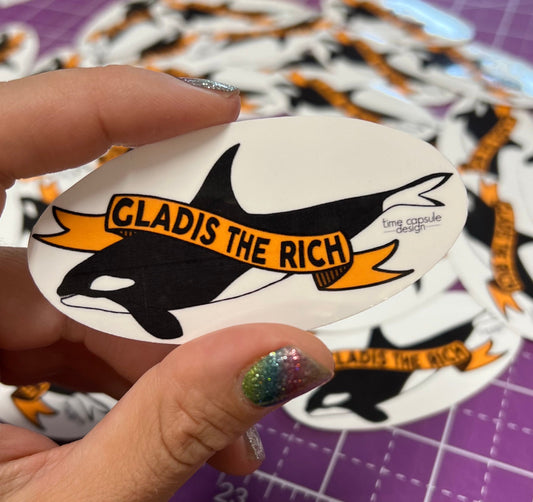 Gladis the Rich Orca Killer Whale Sticker