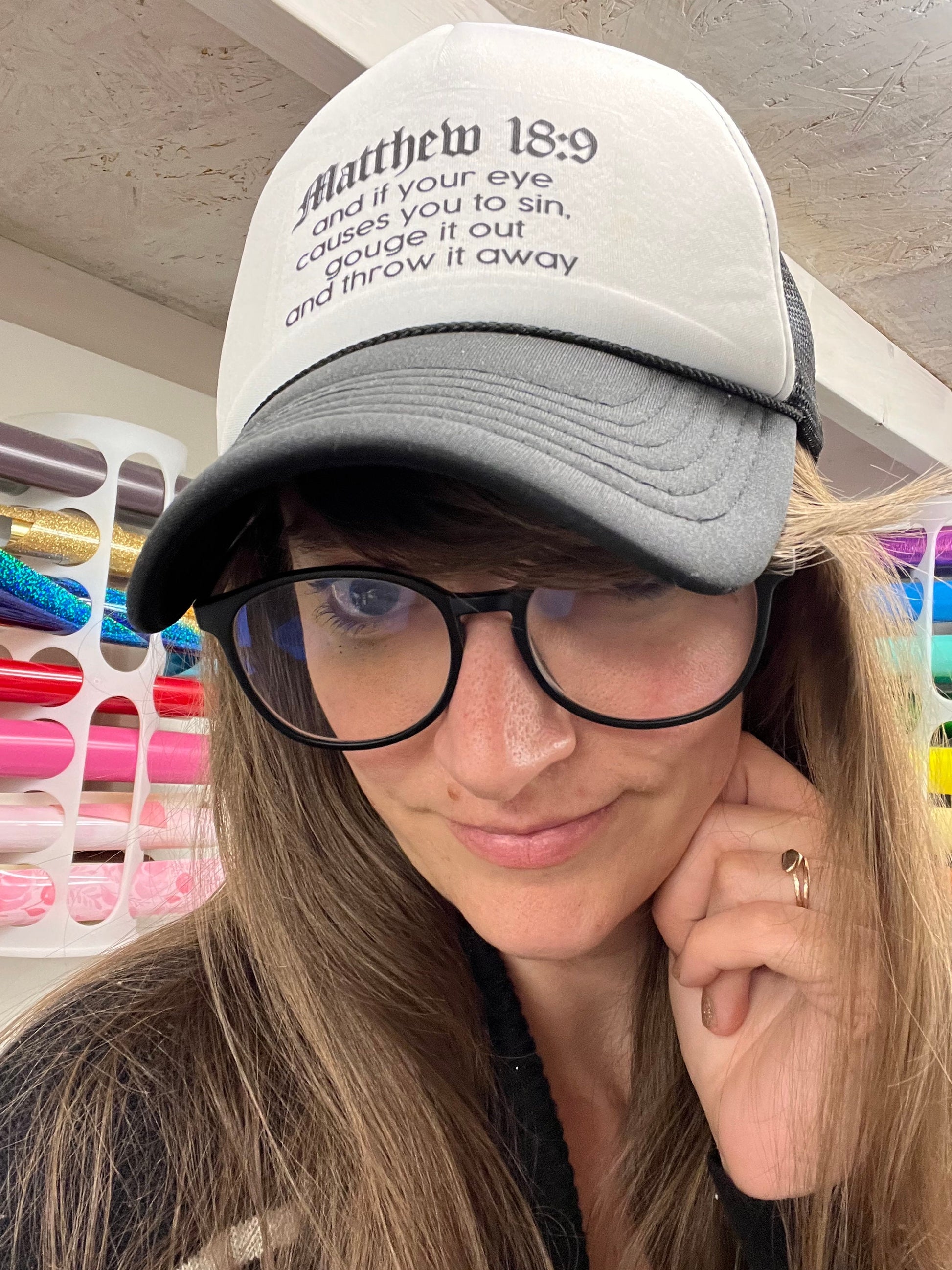 Matthew 18:9 Trucker Hat